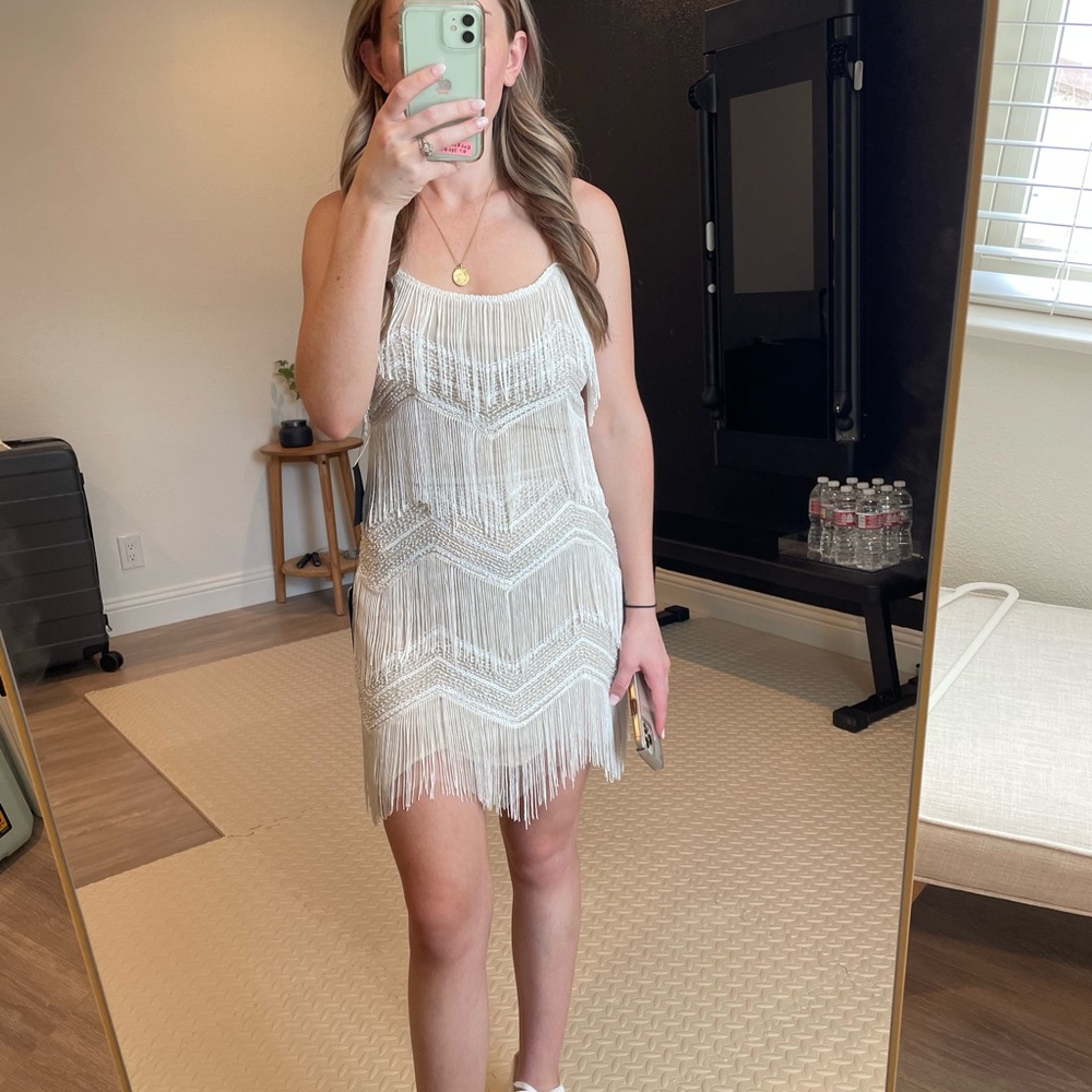 NWT Two-Piece White Fringe Set